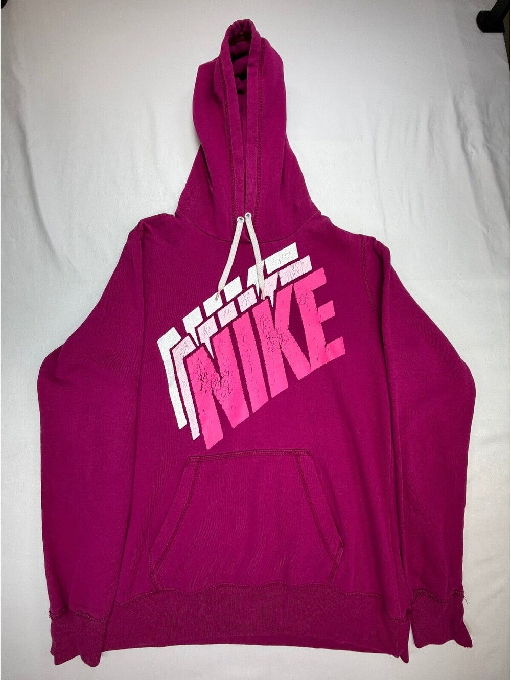 Nike Women's Graphic Hoodie Sweatshirt Pullover Kangaroo Pockets Size Large Pink